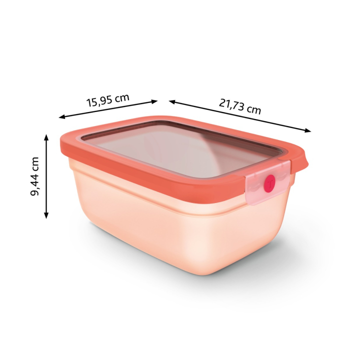 Caserola Tefal ONEClick N1211110, 1.5 L, plastic, inchidere 100% etansa, portocaliu [2]
