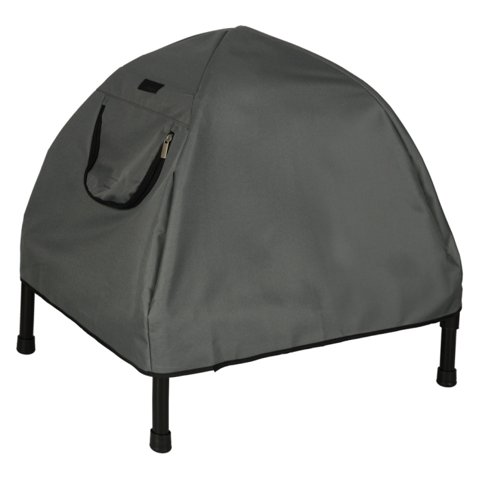 Casuta cu pat pentru caini si pisici, cu acoperis detasabil si baza ventilata, 54x44x60 cm, negru [7]