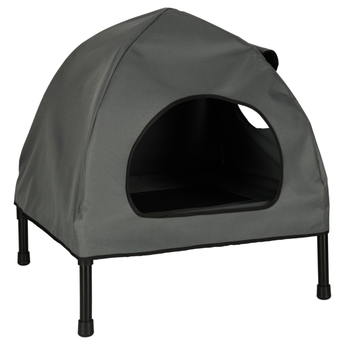 Casuta cu pat pentru caini si pisici, cu acoperis detasabil si baza ventilata, 54x44x60 cm, negru [5]