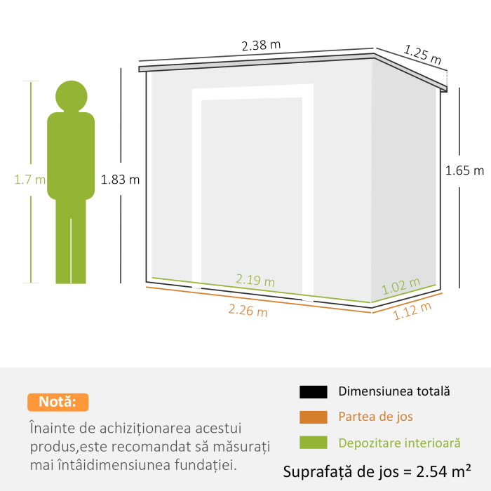  Casuta de Gradina din Rasina cu Podea, 2 Usi Blocabile, Fereastra, 2,4 x 1,3 m, Gri [3]