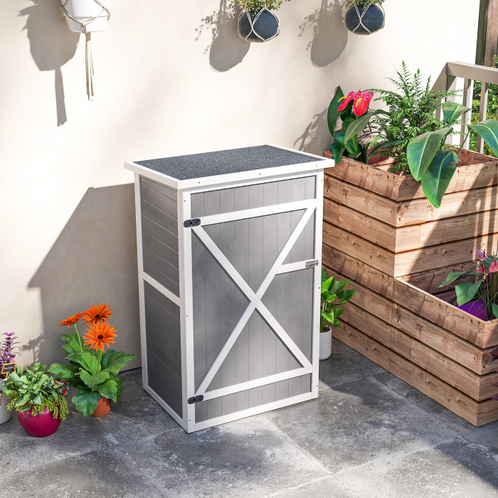  Casuta Lemn 75×56×115 cm - Depozitare Unelte cu Acoperis Impermeabil [7]