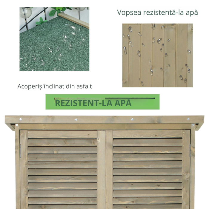  Casuta Lemn Brad - 4 Compartimente, Depozit Gradina [6]