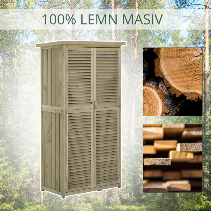  Casuta Lemn Brad - 4 Compartimente, Depozit Gradina [7]