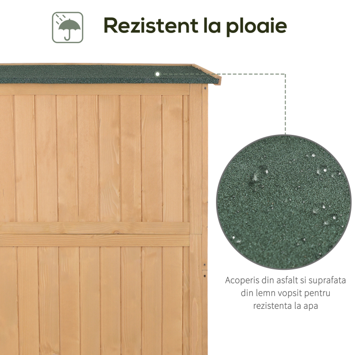  Casuta pentru gradina din lemn de brad, cu rafturi 127.5x50x164 [5]