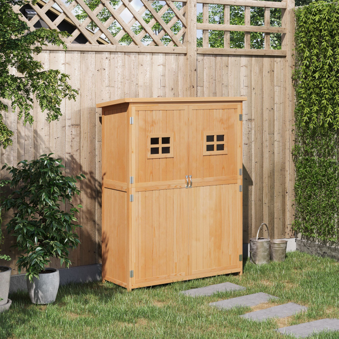  Casuta pentru gradina din lemn de brad, cu rafturi 127.5x50x164 [2]