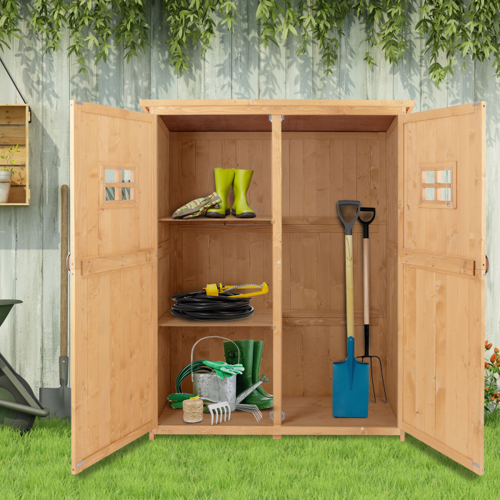  Casuta pentru gradina din lemn de brad, cu rafturi 127.5x50x164 [8]