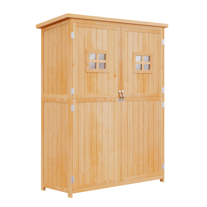  Casuta pentru gradina din lemn de brad, cu rafturi 127.5x50x164 [4]