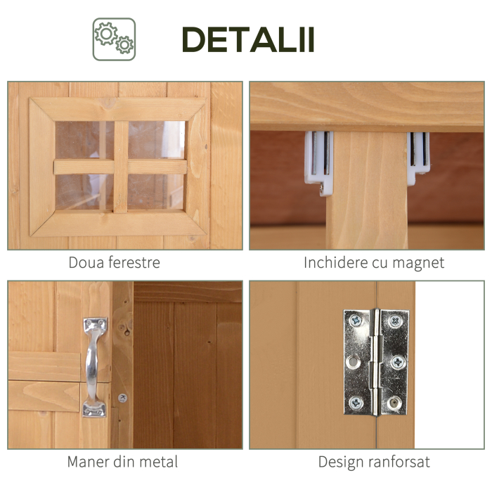  Casuta pentru gradina din lemn de brad, cu rafturi 127.5x50x164 [7]