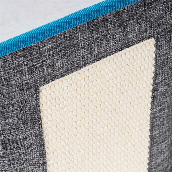 Casuta pisici platforma jucarie suspendata lemn husa textila, 42x41x34 cm, zona zgariat, gri [8]