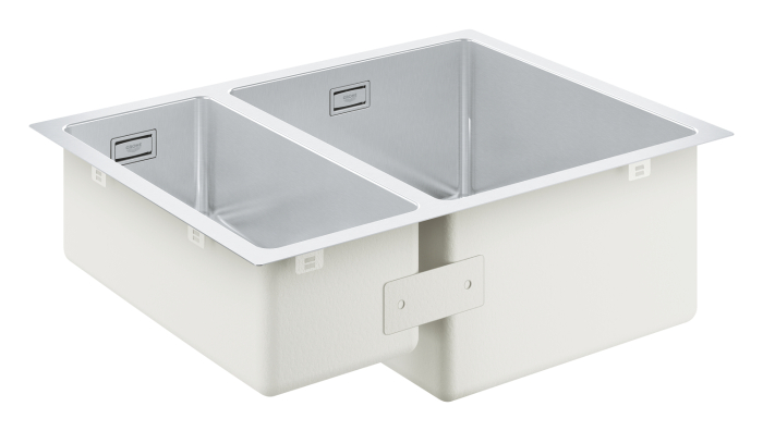 Chiuveta bucatarie Grohe 31576SD1, K700, 585 x 440 mm, montare sub/pe blat, 2 cuve, set scurgere, antifonare, inox [3]