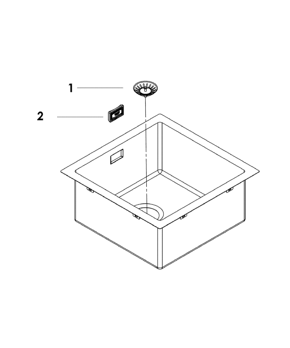 Chiuveta bucatarie Grohe 31578SD1, K700, 464 x 464 mm, pe blat, 1 cuva, ventil, crom [4]