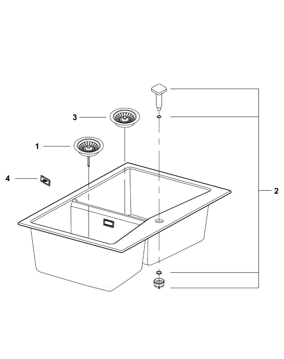 Chiuveta bucatarie Grohe 31657AP0, K700, quartz, 840 x 560 mm, pe blat, 2 cuve, evacuare, negru [5]