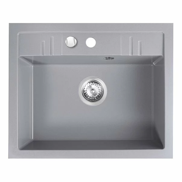 Chiuveta compozit Ferro Mezzo II granit 58x48 cm gri [1]