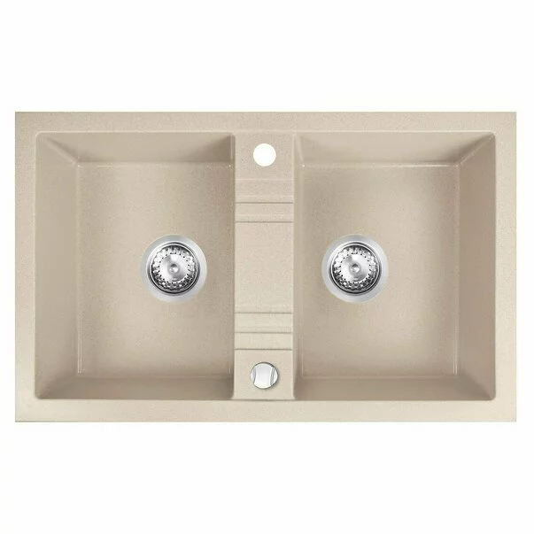 Chiuveta compozit Ferro Mezzo II granit 78x48 cm bej nisip [1]