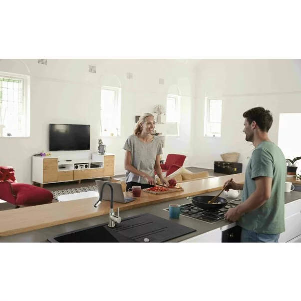 Chiuveta compozit Ferro Mezzo II reversibila 78x48 cm grafit [3]