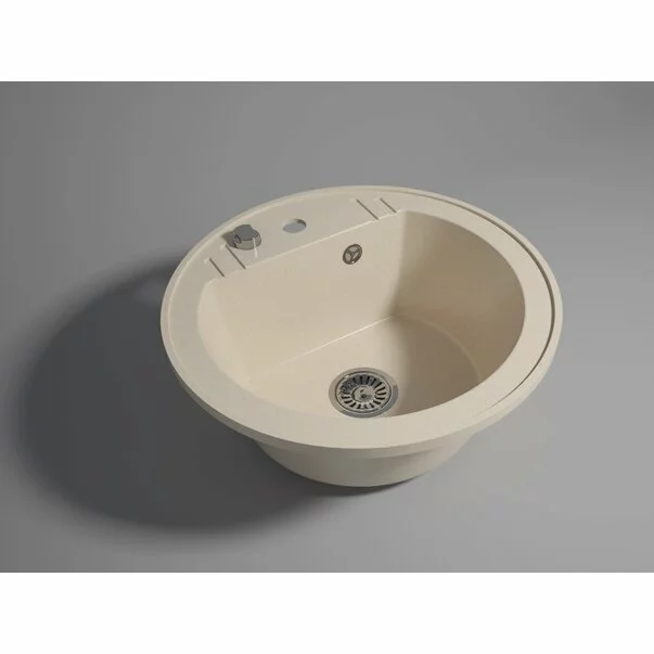 Chiuveta compozit Ferro Mezzo II rotunda 51 cm bej nisip [2]