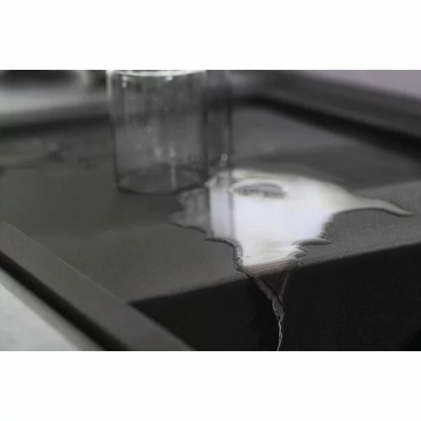 Chiuveta compozit Hansgrohe S51 SilicaTec negru grafit dreapta 105x51 cm [5]