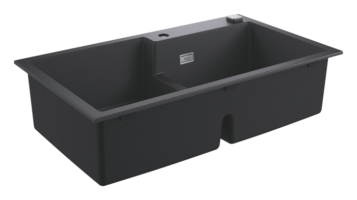 Chiuveta Quartz composite Grohe 31649AP0, K500, 860 x 500 mm, 2 boluri, montare pe blat, evacuare automata [4]