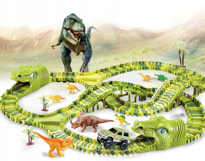 Circuit masinute dinosaur park 240 segmente pista configurabila, 360 cm lungime, multicolor [2]