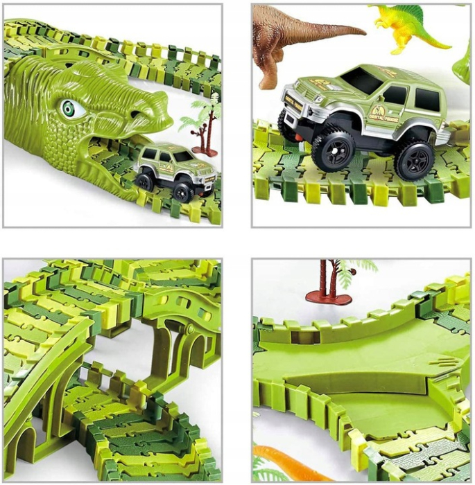 Circuit masinute dinosaur park 240 segmente pista configurabila, 360 cm lungime, multicolor [12]