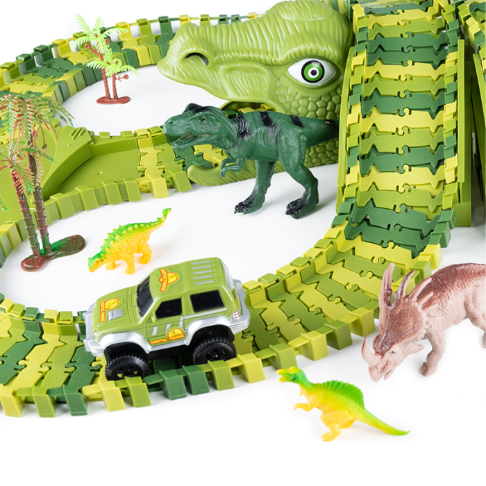 Circuit masinute dinosaur park 240 segmente pista configurabila, 360 cm lungime, multicolor [16]