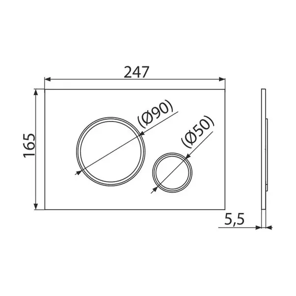 Clapeta de actionare Alca M778 negru mat - crom lucios [2]