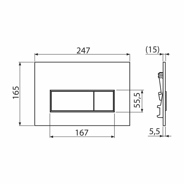 Clapeta de actionare Alca Thin M576 alb mat [2]