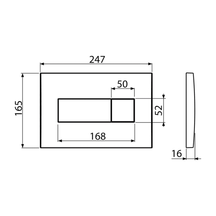 Clapeta de actionare, Alcadrain, Basic, M370, cu doua volume, alb lucios [2]
