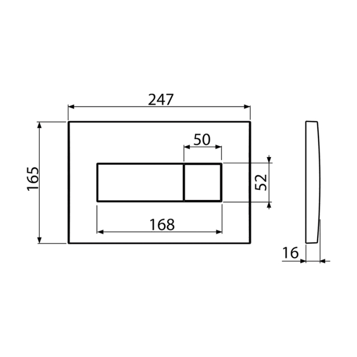 Clapeta de actionare, Alcadrain, Basic, M372, cu doua volume, crom mat [2]