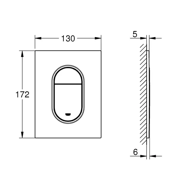 Clapeta de actionare Grohe Arena Cosmopolitan S auriu periat Cool Sunrise [2]