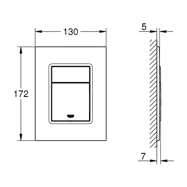 Clapeta de actionare Grohe Skate Cosmopolitan S antracit periat Hard Graphite [2]