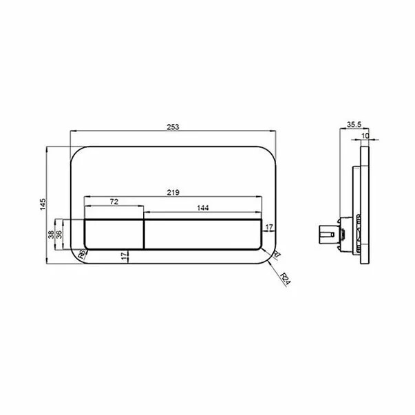Clapeta de actionare Villeroy&Boch ViConnect crom lucios slim [2]