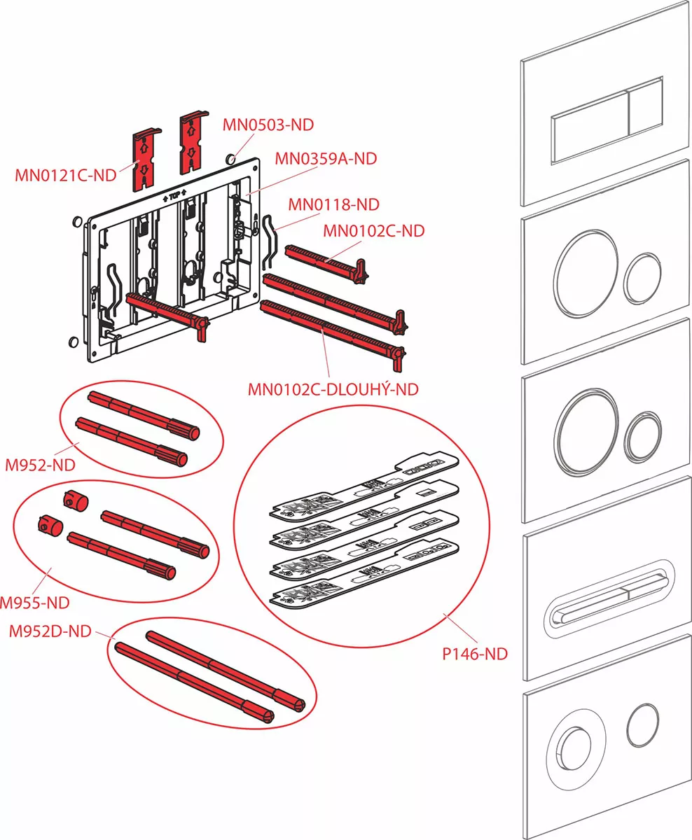 Clapeta WC Alca Thin, dubla, orizontala, 165 x 247 mm, ABS, lucios, crom, M571 [3]