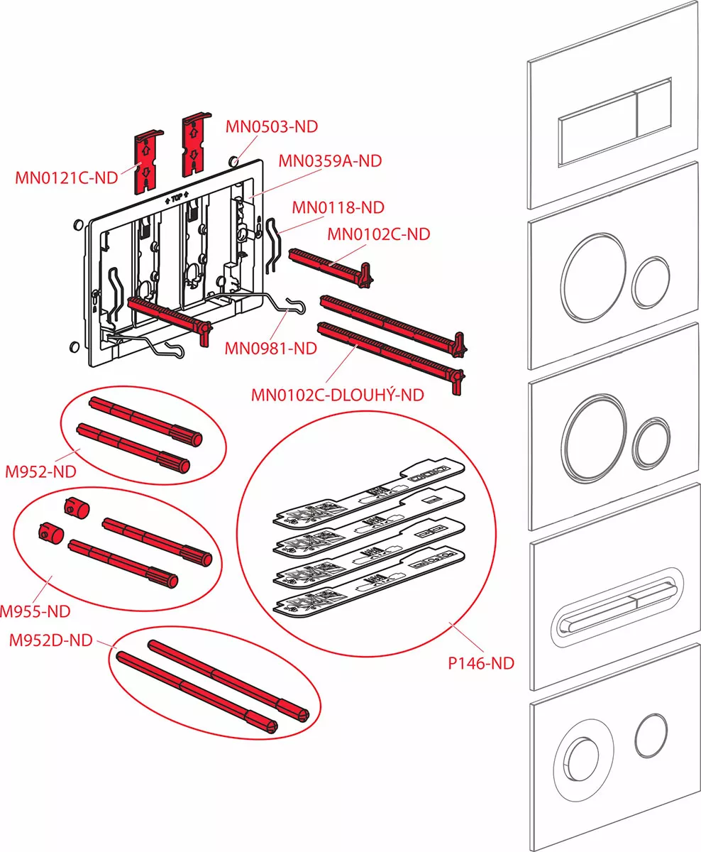 Clapeta WC AlcaDrain Thin, dubla, orizontala, 247 x 165 mm, plastic, mat, cupru, M57-RG-M [3]