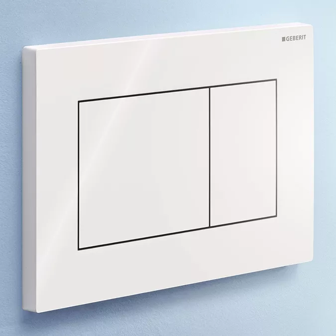 Clapeta WC Geberit Sigma 01, orizontala, dubla, 246 x 164 mm, plastic, lucios, alb, 115.660.11.1 [2]