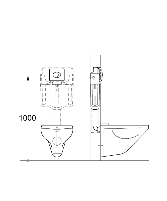 Clapeta WC Grohe 38506SH0, Skate Air, dubla, 156 x 197 mm, orizontala, plastic, alb [5]
