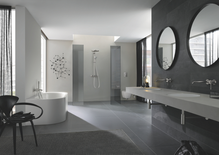 Clapeta WC Grohe 38732DC0, Skate Cosmo, dubla, verticala, 197 x 156 mm, ABS, mat, otel satinat [6]