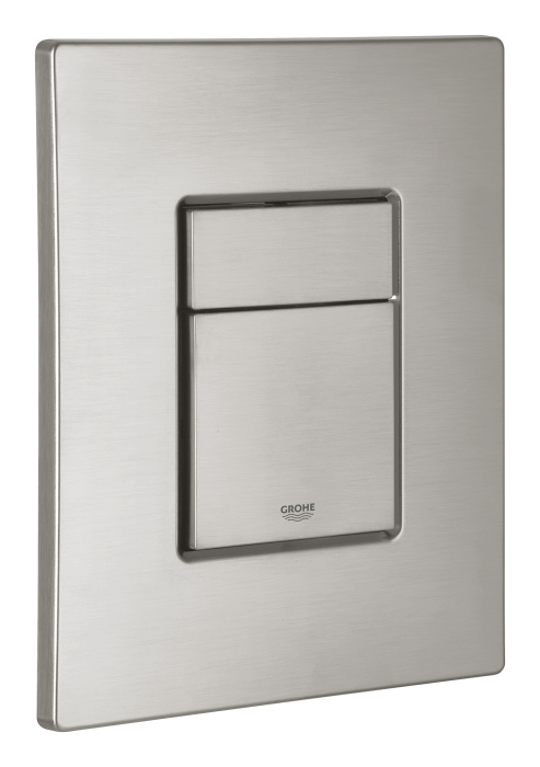 Clapeta WC Grohe 38732DC0, Skate Cosmo, dubla, verticala, 197 x 156 mm, ABS, mat, otel satinat [2]