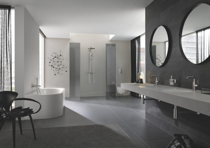 Clapeta WC Grohe 38732DC0, Skate Cosmo, dubla, verticala, 197 x 156 mm, ABS, mat, otel satinat [5]