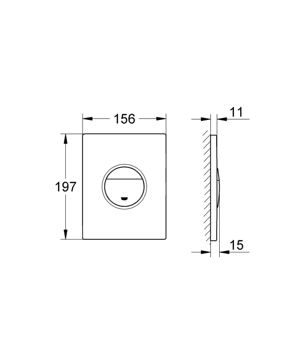Clapeta WC Grohe 38765KF0, Nova Cosmopolitan, verticala, dubla, 156 x 197 mm, ABS, mat, negru [10]