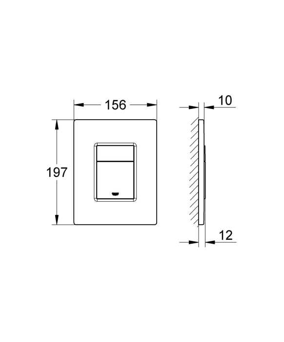 Clapeta WC Grohe 38966KV0, Even, dubla, verticala, 197 x 156 mm, ABS, lucios, negru [10]