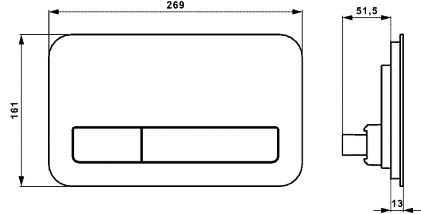 Clapeta WC Villeroy & Boch ViConnect, dubla, 269 x 161 mm, sticla, lucios, alb, 922400RE [2]