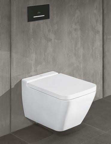 Clapeta WC Villeroy & Boch ViConnect, dubla, orizontala, 253 x 145 mm, ABS, mat, negru/crom, 922169AN [3]