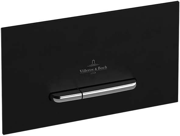 Clapeta WC Villeroy & Boch ViConnect, dubla, orizontala, 253 x 145 mm, ABS, mat, negru/crom, 922169AN [2]