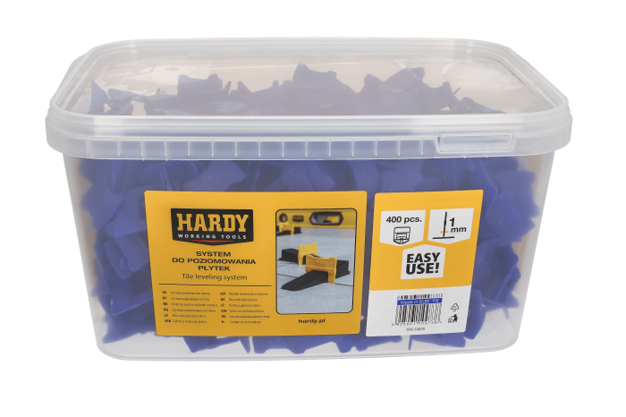 Cleme de nivelare a placilor Hardy, chit de 1 mm, grosime 3-16 mm, 400 buc. per galeata [2]