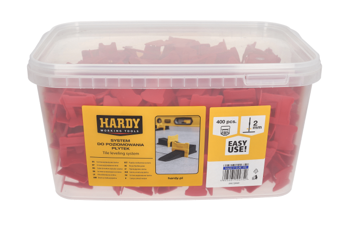Cleme de nivelare pentru placi Hardy, rost de 2 mm, grosime 3-16 mm, 400 buc. per galeata [2]