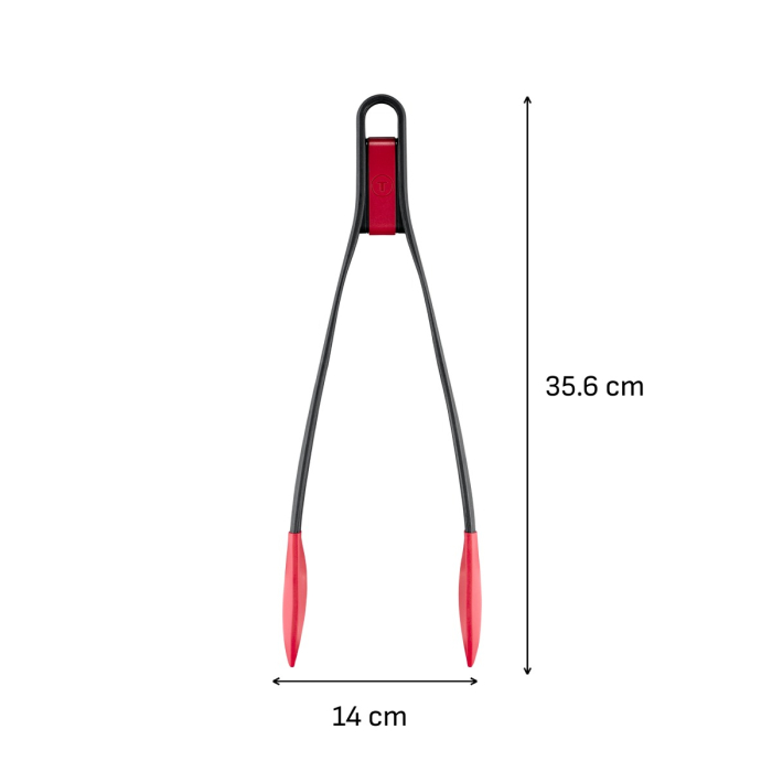 Cleste de bucatarie Tefal Ingenio+ K1991334, silicon, rezistent la temperaturi inalte, compatibilitate cu masina de spalat vase, negru & rosu [12]