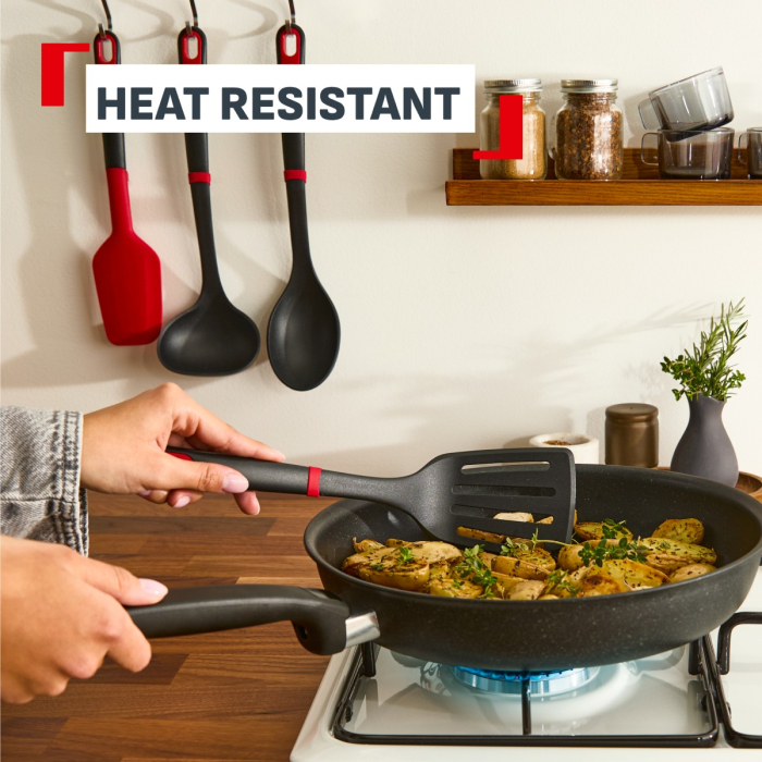 Cleste de bucatarie Tefal Ingenio+ K1991334, silicon, rezistent la temperaturi inalte, compatibilitate cu masina de spalat vase, negru & rosu [3]