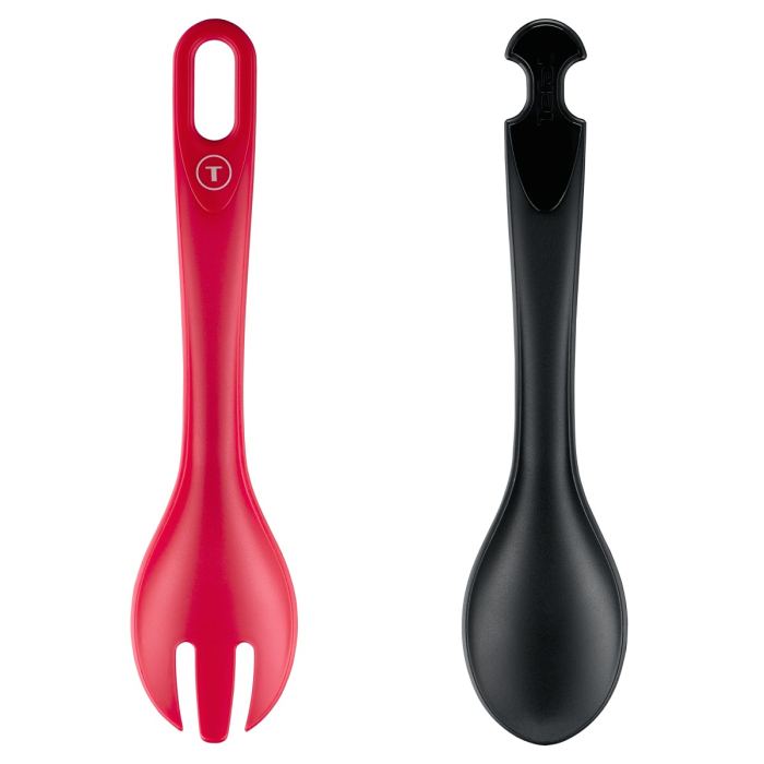 Cleste pentru salata Tefal Ingenio+ K1991434, plastic, sistem de blocare, design stivuibil, compatibilitate cu masina de spalat vase, negru & rosu [6]