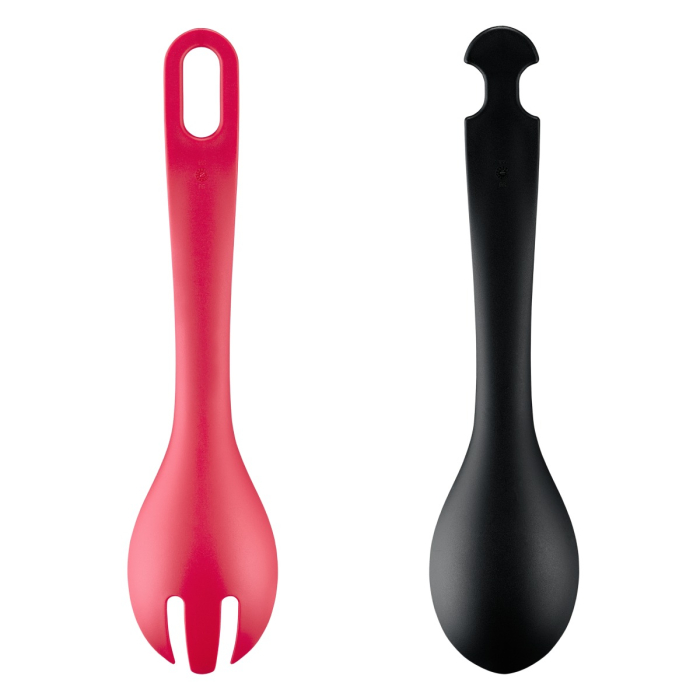 Cleste pentru salata Tefal Ingenio+ K1991434, plastic, sistem de blocare, design stivuibil, compatibilitate cu masina de spalat vase, negru & rosu [7]